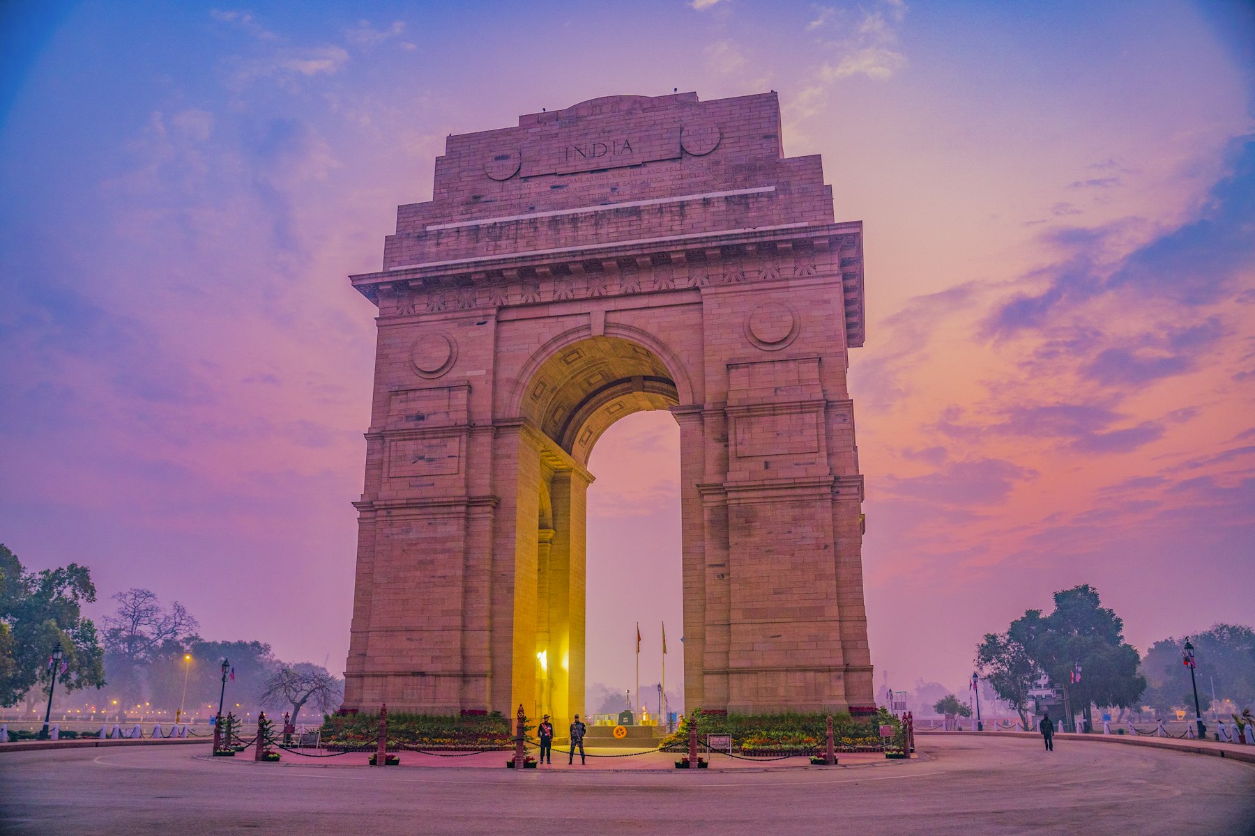 India Gate, New Delhi, at twilight