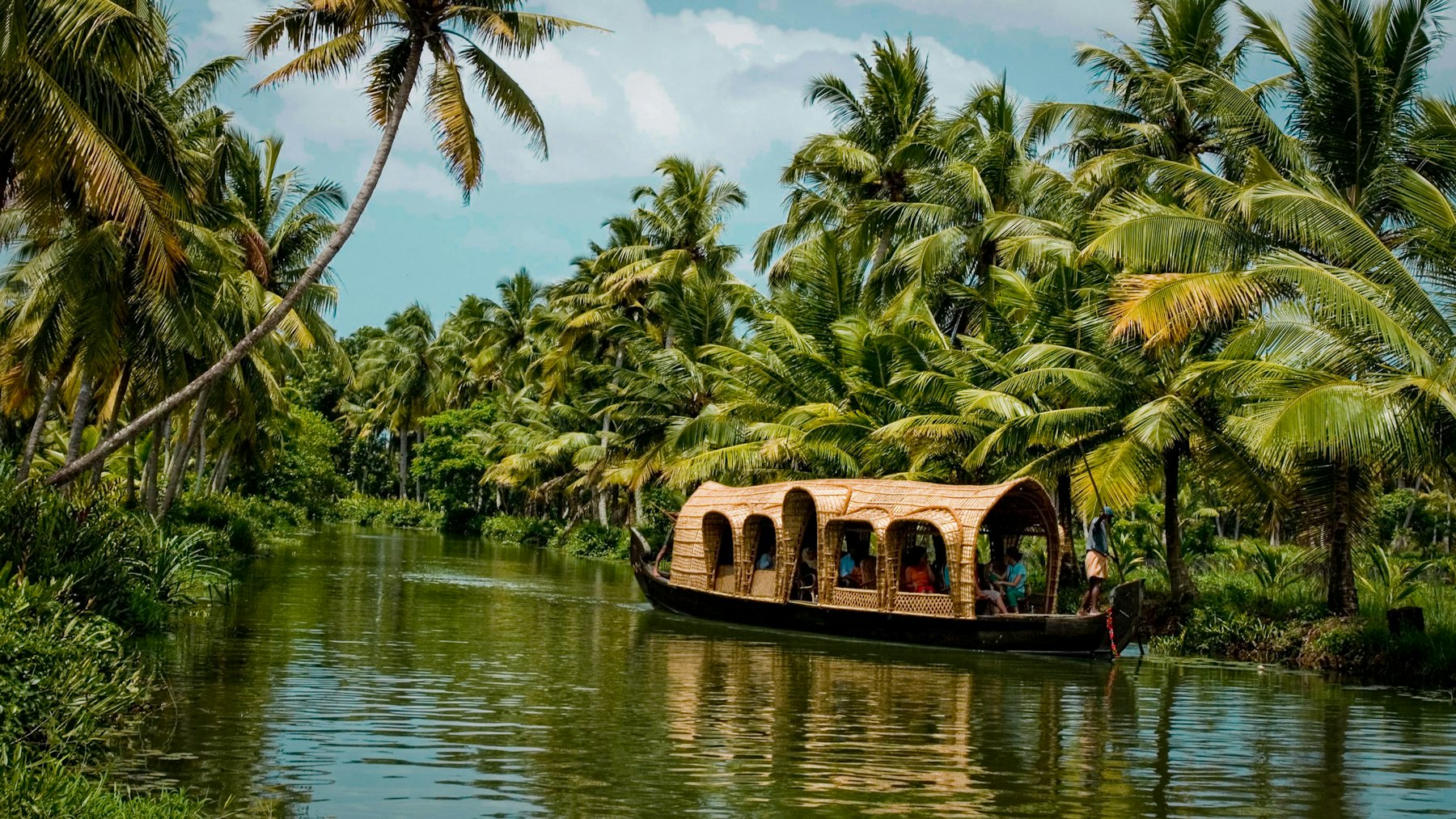 A houseboat in the Kerala backwaters